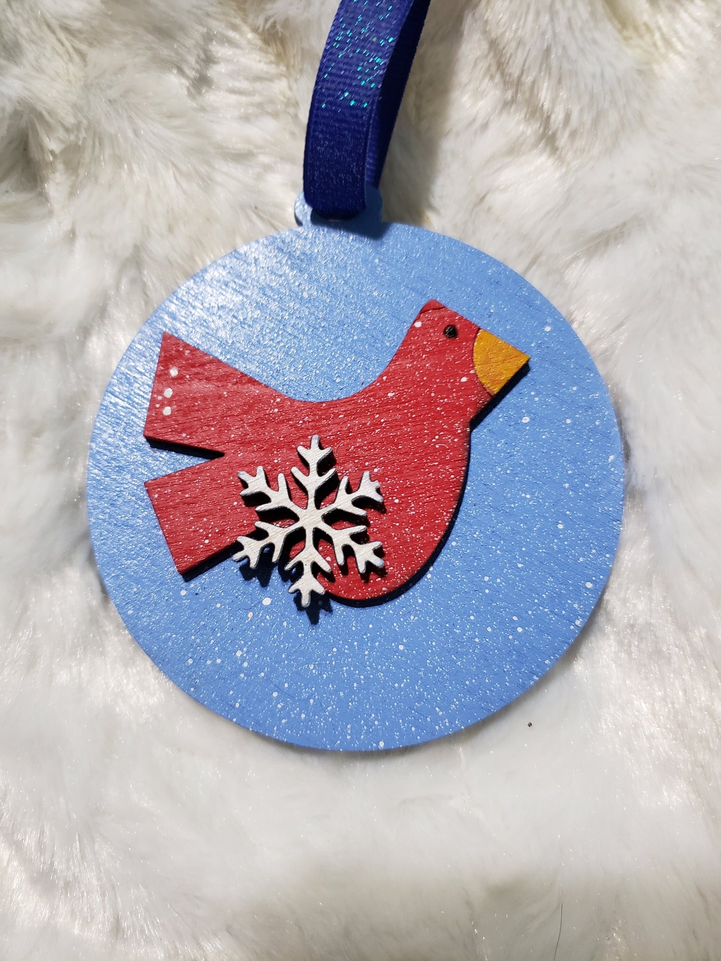 Cardinal Snowflake Christmas Ornament| When a Cardinal is Near| Memorial Ornament| Christmas Ornament