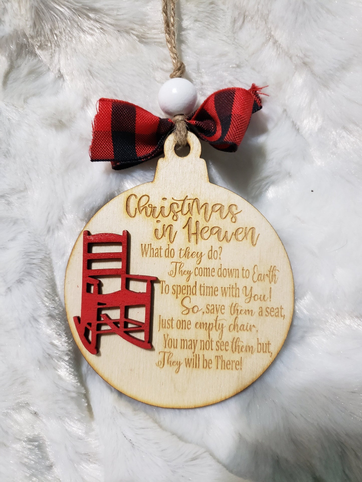 Christmas in Heaven Memorial Ornament| Memorial Christmas Ornament| Empty Chair Ornament