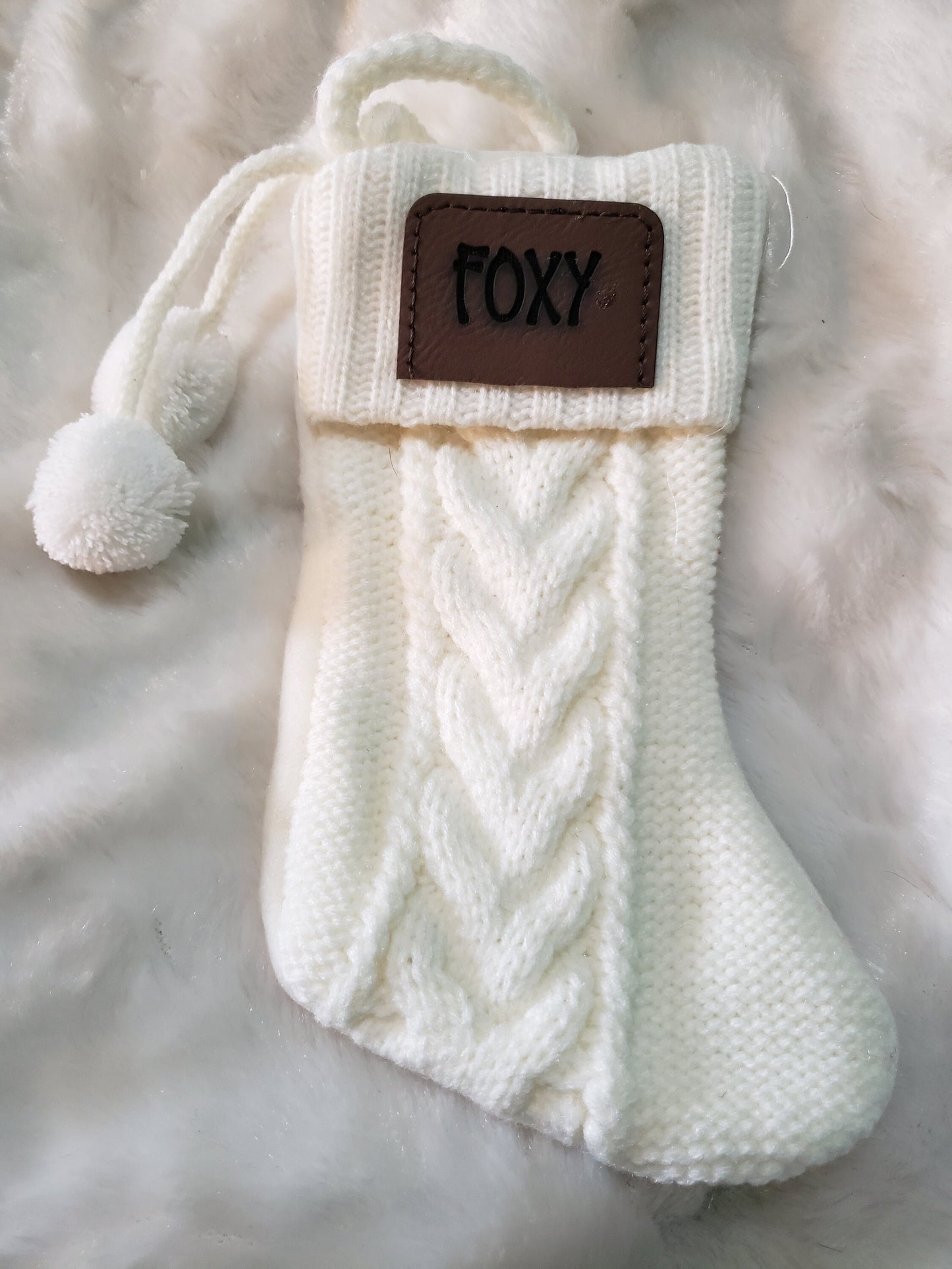 Personalized Pet Christmas Stockings| Old Fashioned Pet Stockings| Laser Engraved Pet Christmas Stockings| Cable Knit Pet Stockings