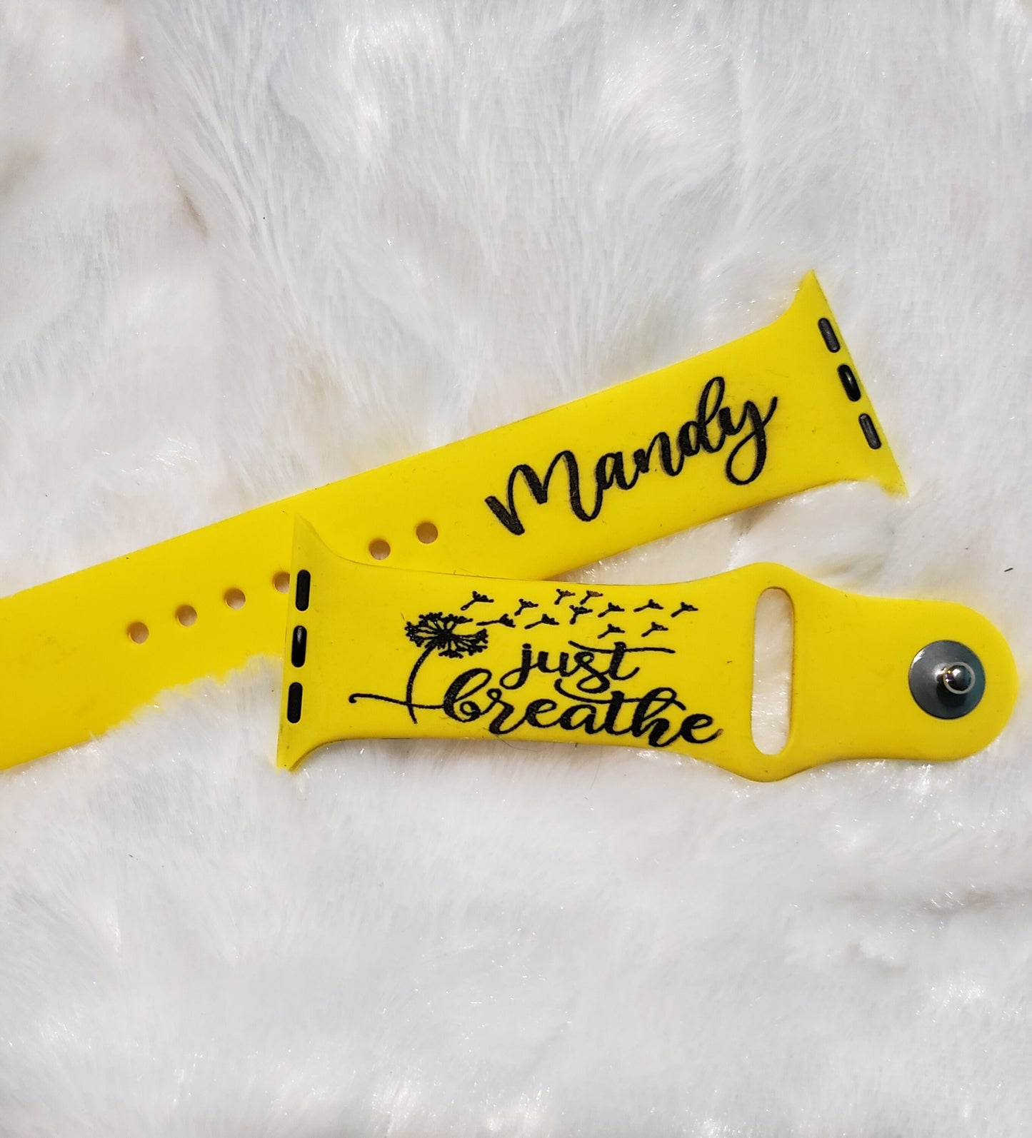 Just Breathe Dandelion Silicone Motivational Watch Band| Silicone Watch Band| Engraved Watch Band| Mother's Day Gift| Gifts for Her|