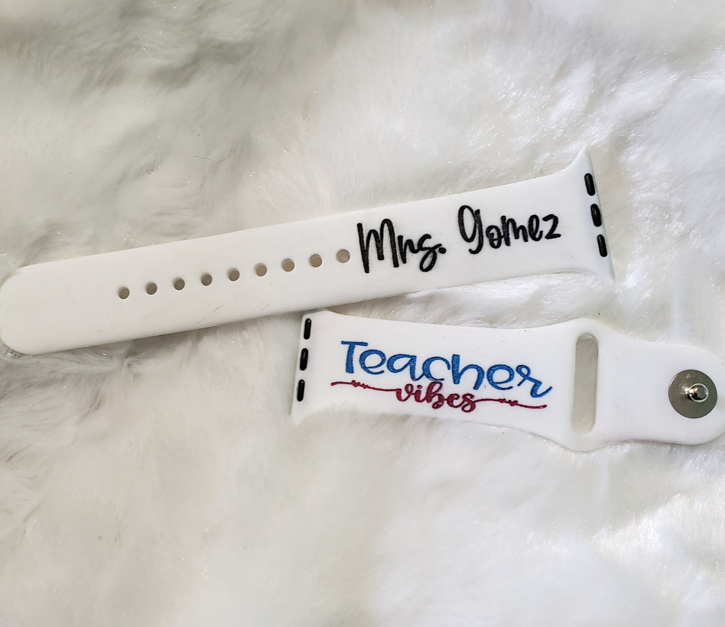 Teacher Vibes Silicone Watch Band| Silicone Watch Band| Engraved Watch Band| Monogram Watch Band| Gifts for Her| Personalized