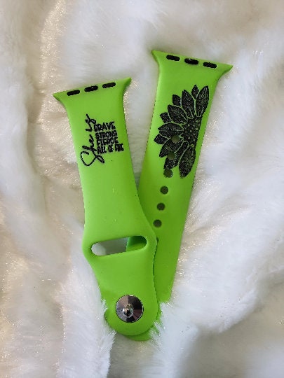 She Is Watch Band| She is Brave Strong Fearless| Engraved Silicone Band| Personalized Gift for Her| Custom watch band