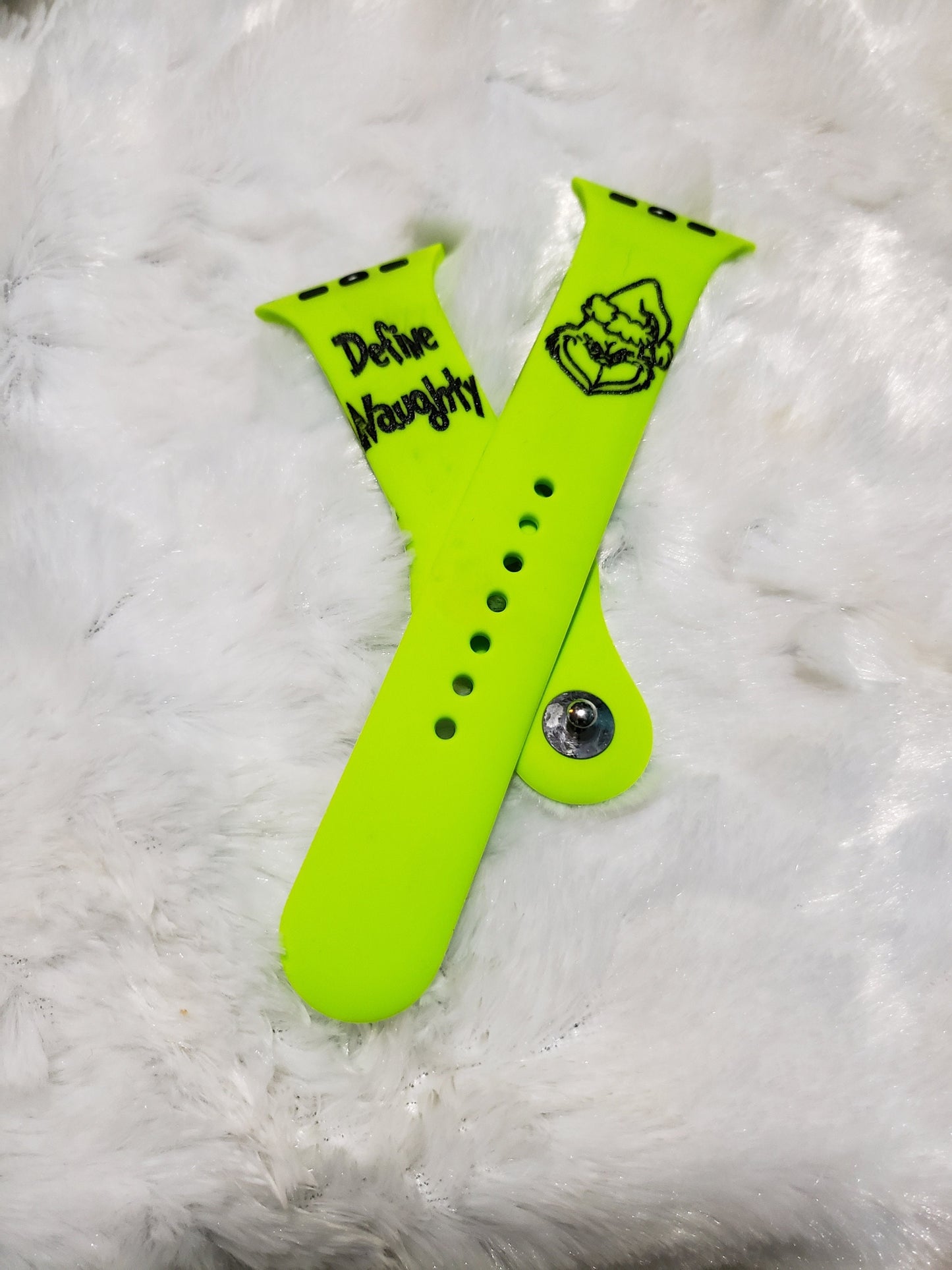 Define Naughty Watch Band| Personalized Watch Band| Engraved Grinch Band| You're a Mean One Mr. Grinch| Handmade Gift