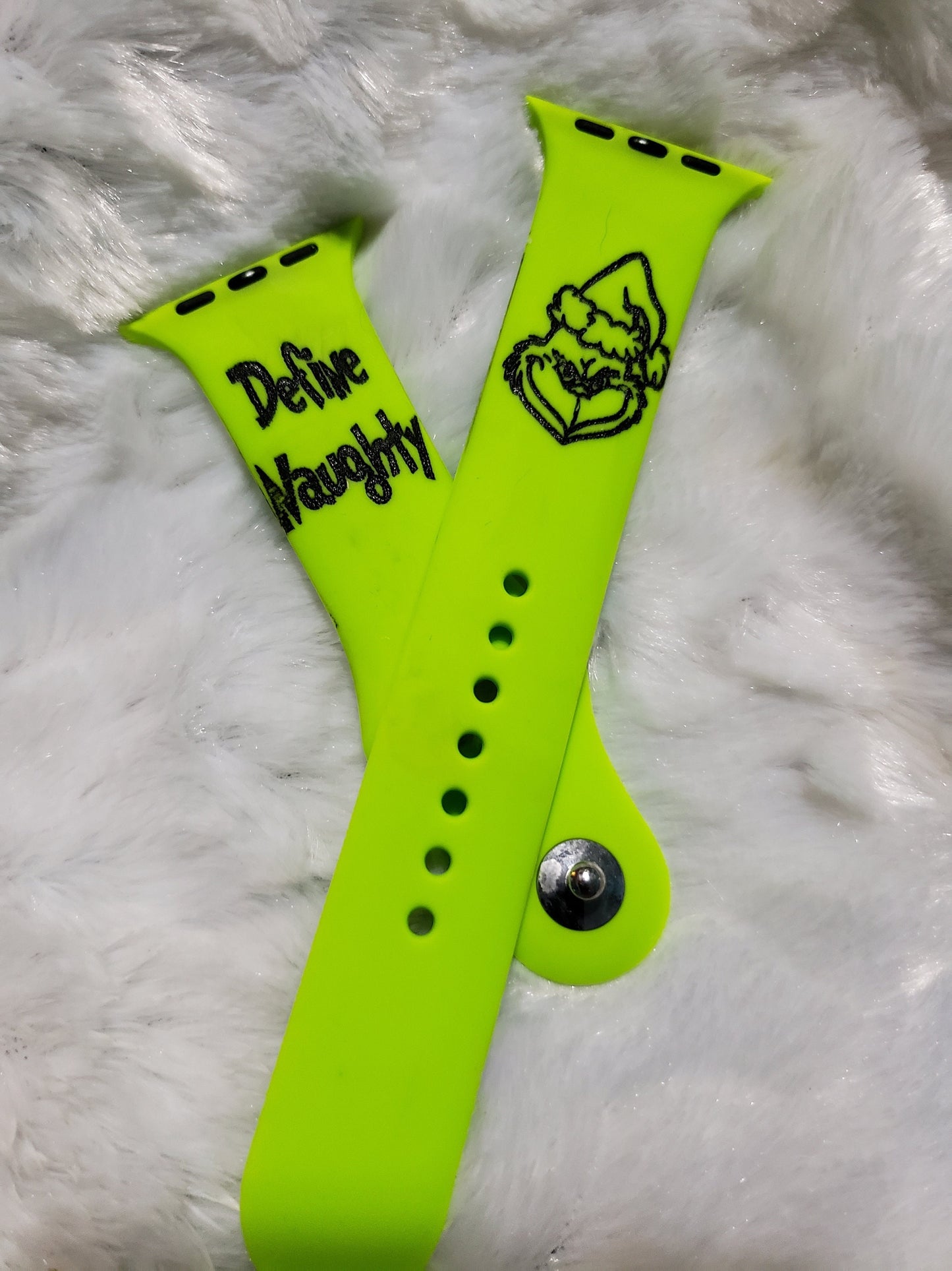 Define Naughty Watch Band| Personalized Watch Band| Engraved Grinch Band| You're a Mean One Mr. Grinch| Handmade Gift