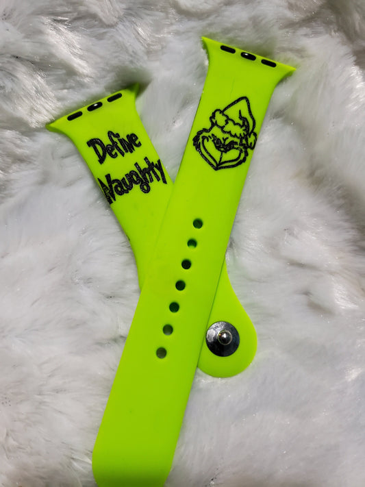 Define Naughty Watch Band| Personalized Watch Band| Engraved Grinch Band| You're a Mean One Mr. Grinch